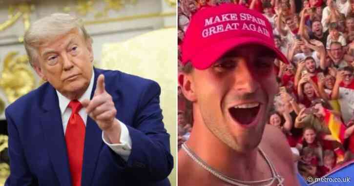 Donald Trump sends message to Ferran Torres after Spain hero wears MAGA-style hat at World Cup parade