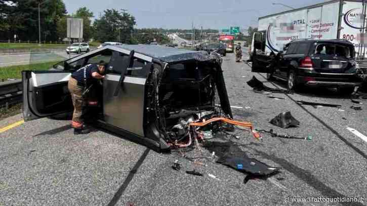 Un camion travolge dieci auto e distrugge un Cybertruck Tesla: il pick-up finisce spezzato in due, ma tutti gli occupanti escono illesi dall’impatto. Il video dello schianto