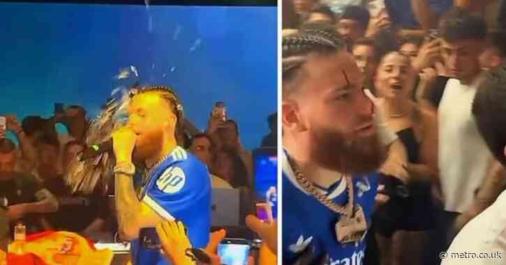 Rapper left covered in blood after audience member hurls glass cup at stage