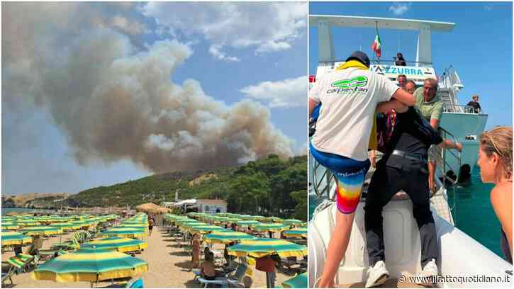 Incendio nel Gargano, le fiamme minacciano lidi e hotel a Peschici. Turisti evacuati via mare