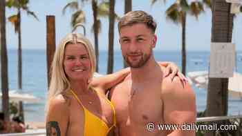 Bikini-clad Kerry Katona, 45, packs on the PDA with her toyboy boyfriend Paolo Margaglione, 33, as they enjoy a romantic beach getaway