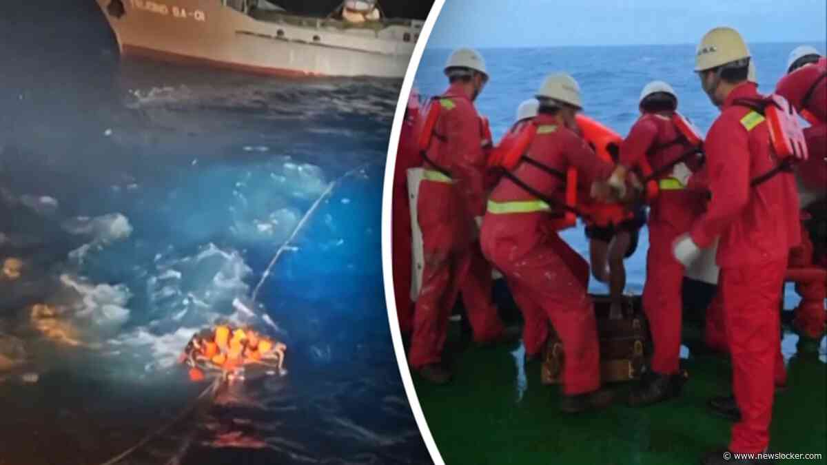 Reddingsactie: Chinese reddingswerkers halen tientallen drenkelingen aan boord na gezonken schip