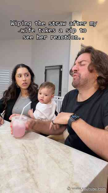 This straw prank had my wife so confused 😂 #Pranks #Funny #Couples