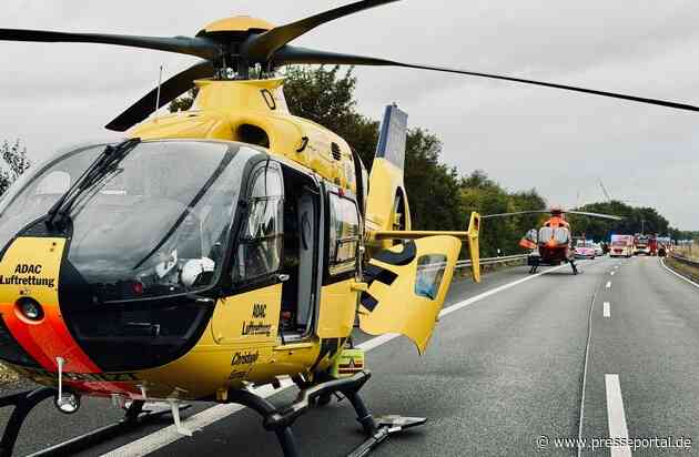 FFW Schwalmtal: Gemeinsame Pressemitteilung der Feuerwehren Schwalmtal und Mönchengladbach: Zwei Rettungshubschrauber nach Verkehrsunfall auf der BAB 52 im Einsatz - Feuerwehren befreien zwei Personen aus Pkw