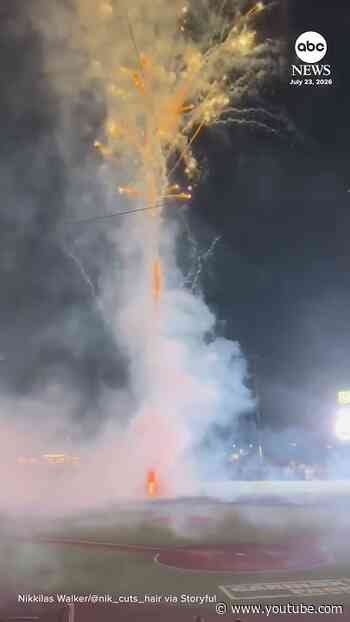Fireworks mishap at Minor League Baseball game sends sparks and smoke into stands