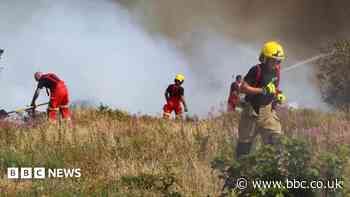 Firefighters at heathland fire scene for third day