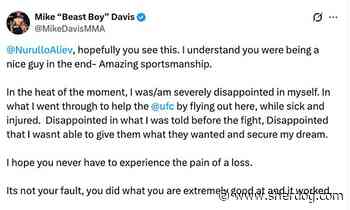 Mike Davis apologizes to Nurullo Aliev after UFC Abu Dhabi outburst