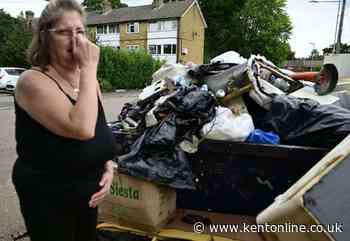 ‘It’s disgusting’: Overflowing skip left outside mum’s home for more than a year