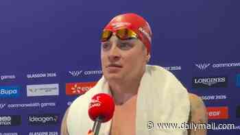 Adam Ramsay-Peaty says fatherhood has made him more emotional as he celebrates reaching 50m breaststroke final with pregnant wife Holly cheering him on - after insisting his bitter family feud 'is no fault of my own'