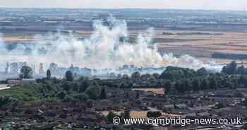 Smoke fills air as large field fire breaks out in Cambridgeshire town