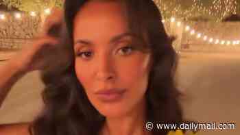 Maya Jama shows off her toned figure in a very sexy yellow bra and a feathered skirt as she hosts Love Island Aftersun ahead of the final