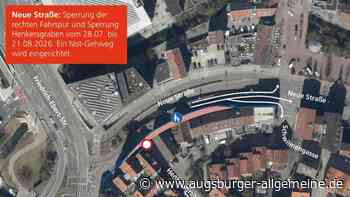 Baustelle in der Neuen Straße in Ulm: Fahrspur wird gesperrt