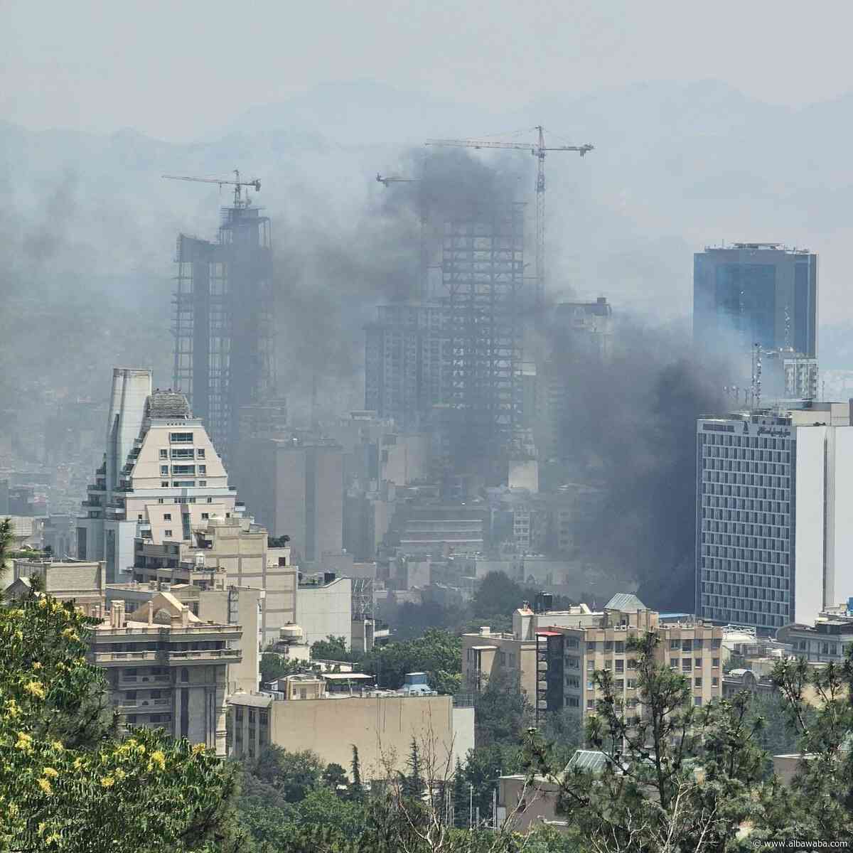 Fire erupts near Hotel Esteghlal in Iran