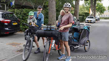 Anna en Edwin fietsen met twee jonge kinderen van Barcelona naar Hilversum: ’Door de hitte was het soms echt afzien’
