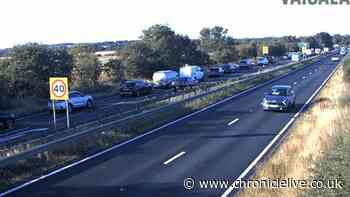 Three-vehicle A189 crash near Cramlington causes long delays - key details
