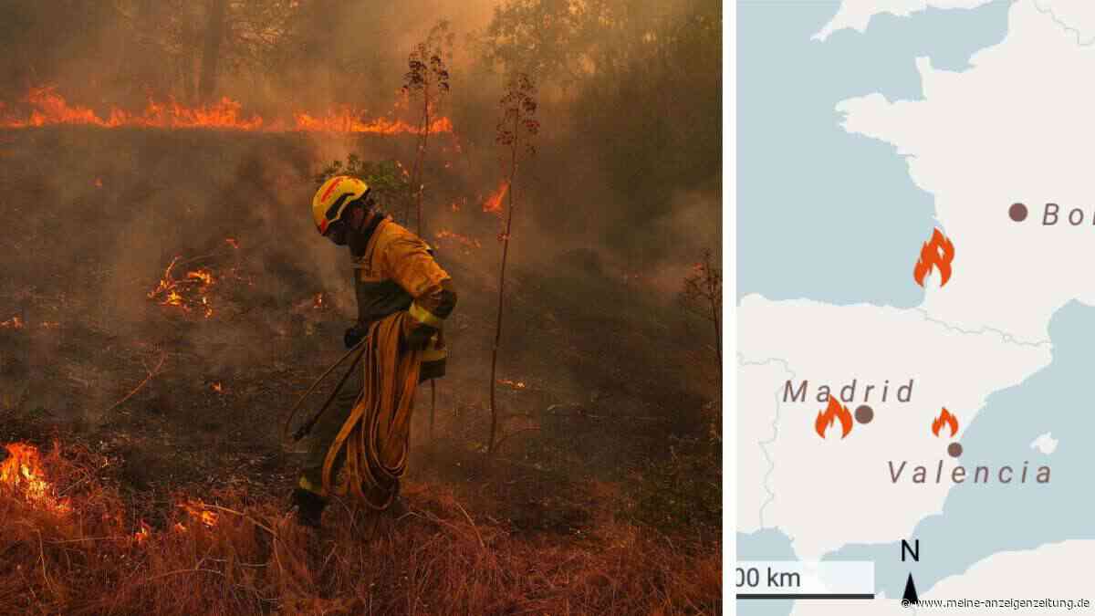 Karte zeigt Brände in Europa: Neue Orte in Frankreich betroffen, dramatische Lage in Spanien