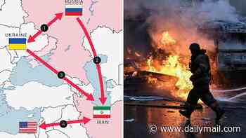 Fears Iran and Ukraine wars could merge into one conflict as Kyiv strikes Caspian Sea weapons ship heading for Russia and the Islamic Republic threatens revenge