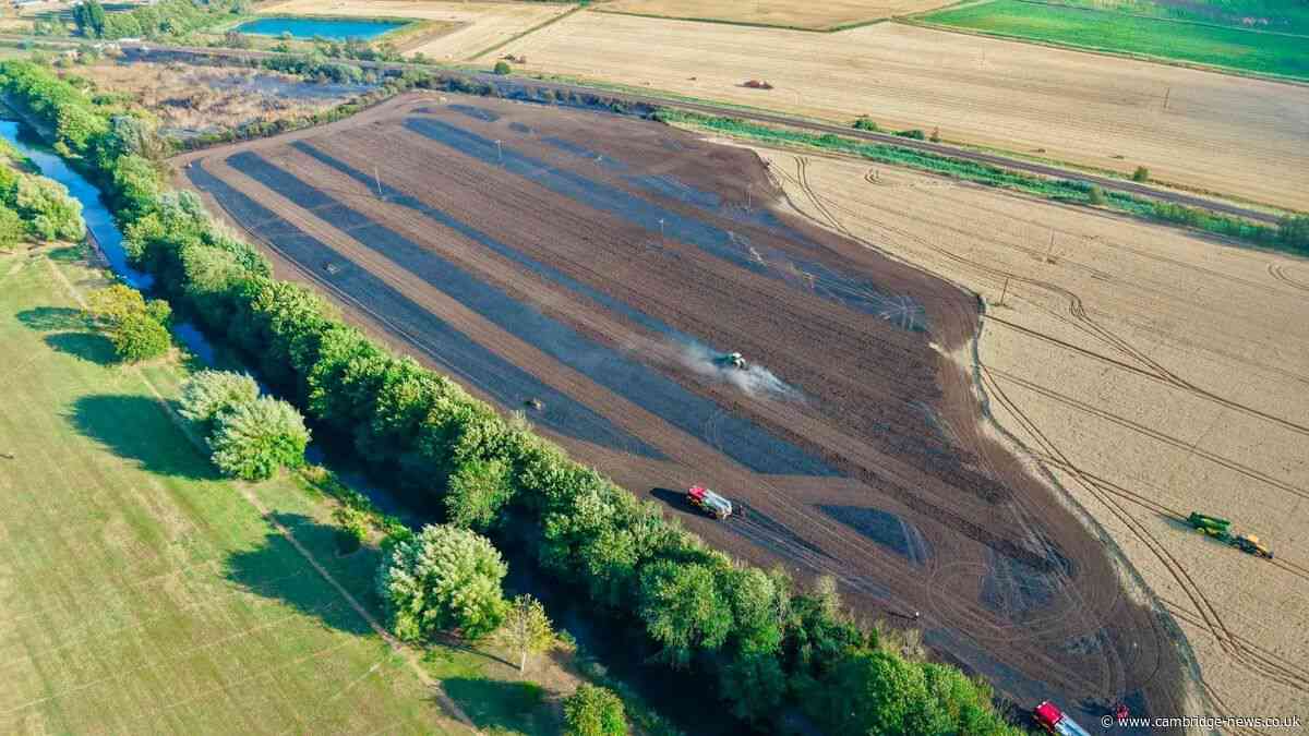 Firefighters share cause of enormous field fire near Cambridgeshire town