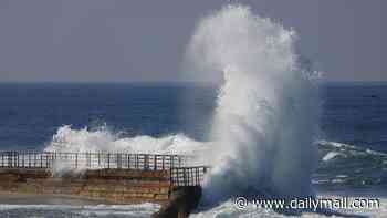 Warnings issued as life-threatening waves up to 10ft are set to slam five US states TODAY