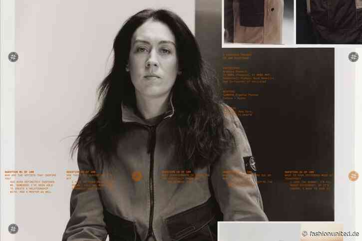 Brianna Stewart präsentiert das Overshirt aus Bio-Baumwolle und Nylon von Stone Island für Herbst/Winter 2026