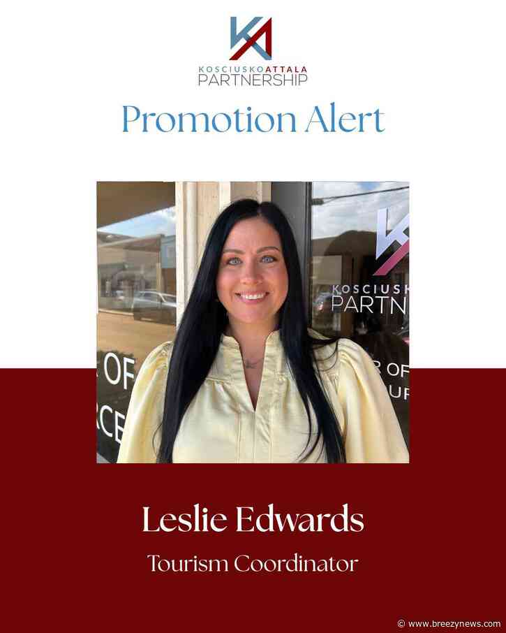 Kosciusko Attala Partnership Names Leslie Edwards as Tourism Coordinator