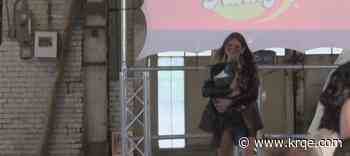 Models and dogs featured at the Disco Doggie fashion show