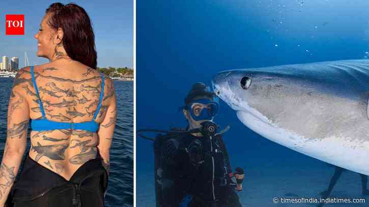 Meet Emily Morrison: The marine biologist who sets a world record for 106 shark tattoos to raise awareness for shark conservation