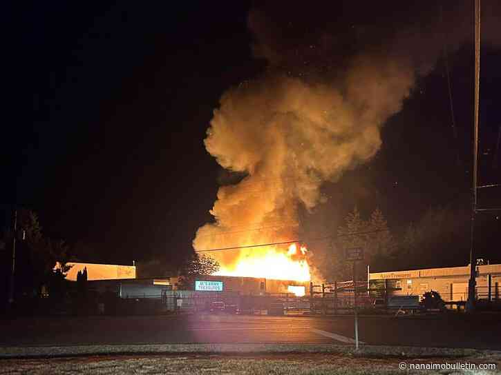 Fire Levels Viper Fuels building in Chemainus