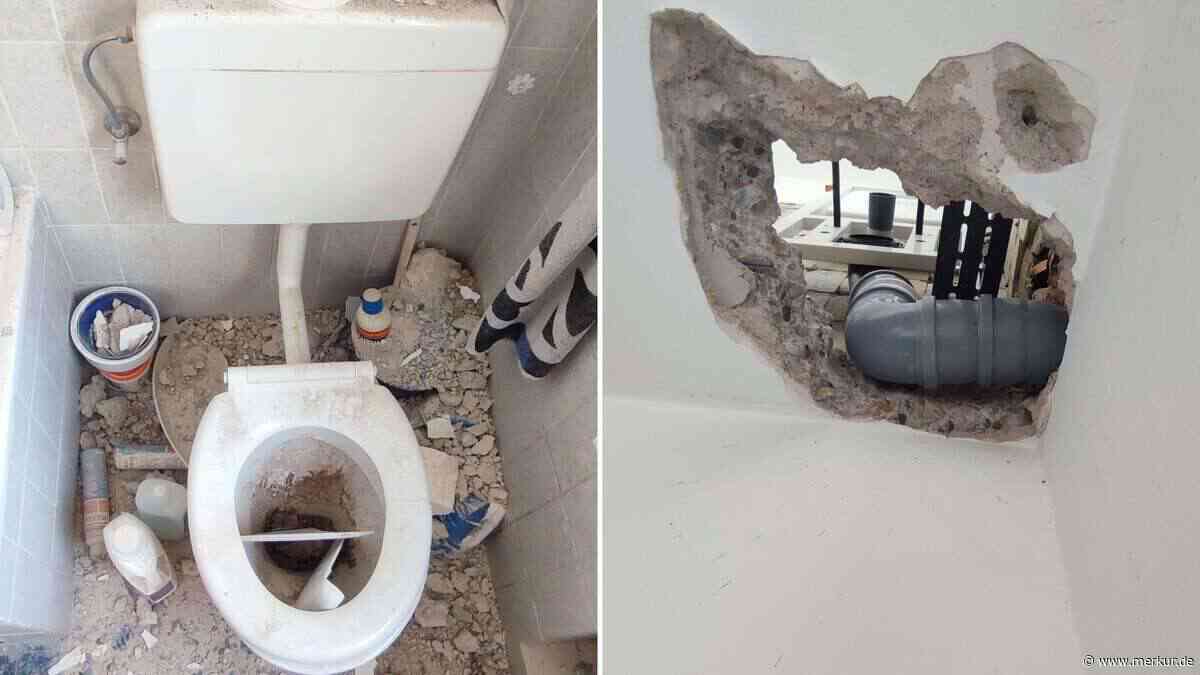 „Wenn ich da gesessen hätte...“: Decke von Münchner stürzt plötzlich auf Toilette