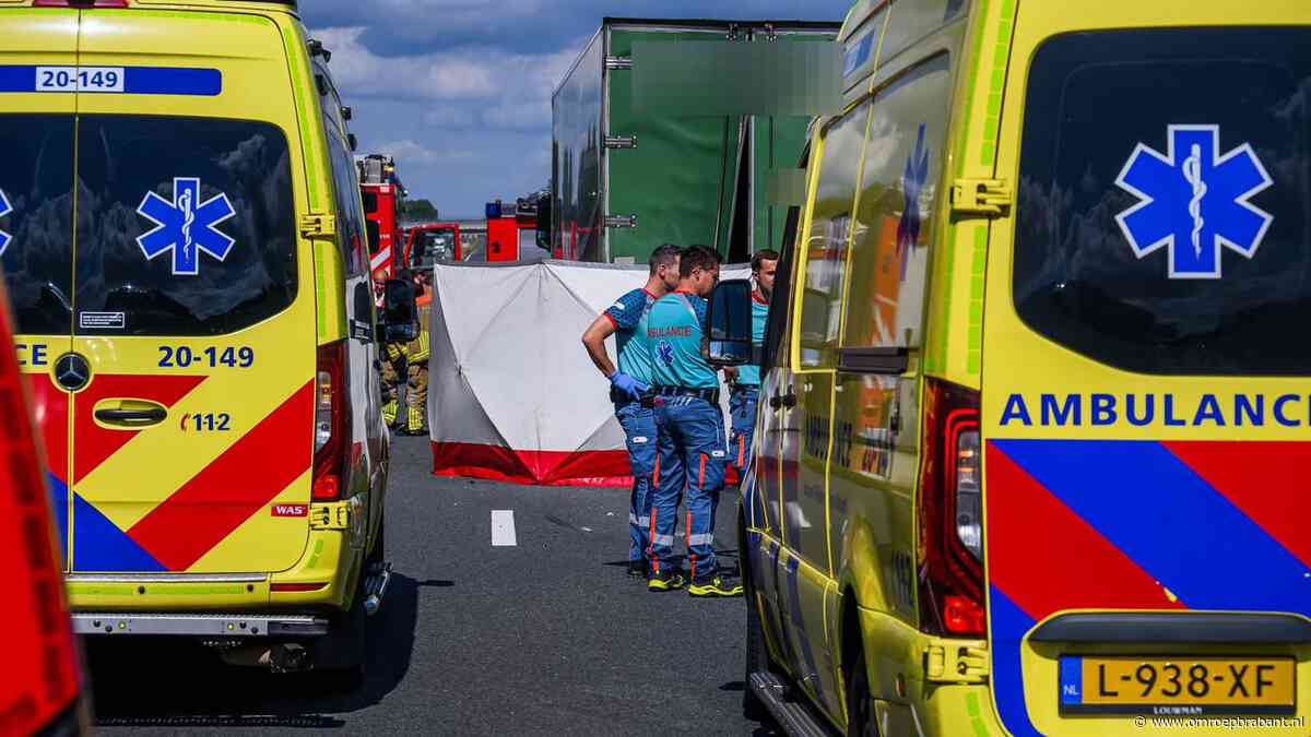 Bestuurder (28) van bestelbus overleden bij ongeluk met vrachtwagen op A17
