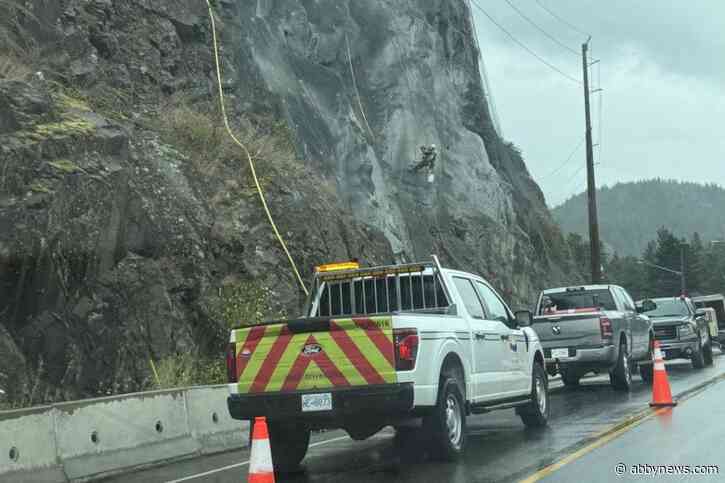 Slope stabilization work underway near Hope