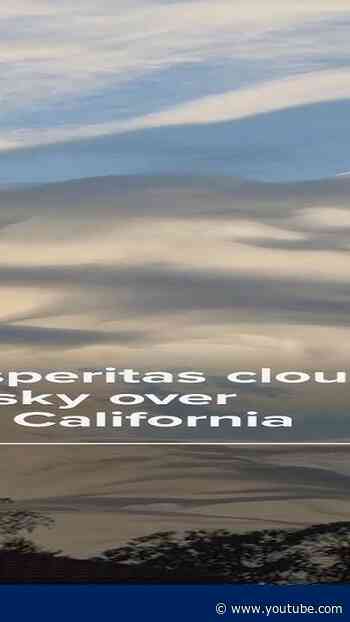 Rare asperitas clouds fill the sky over coastal California