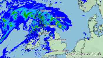 Met Office maps show more than 50 areas set for rain on Tuesday