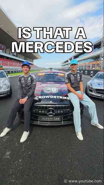 IS THAT A MERCEDES??? 😮‍💨  #f1#mercedesf1 #georgerussell #kimiantonelli
