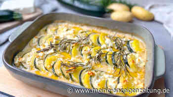 Kartoffel-Zucchini-Auflauf mit Feta: goldbraun gebacken und herrlich würzig