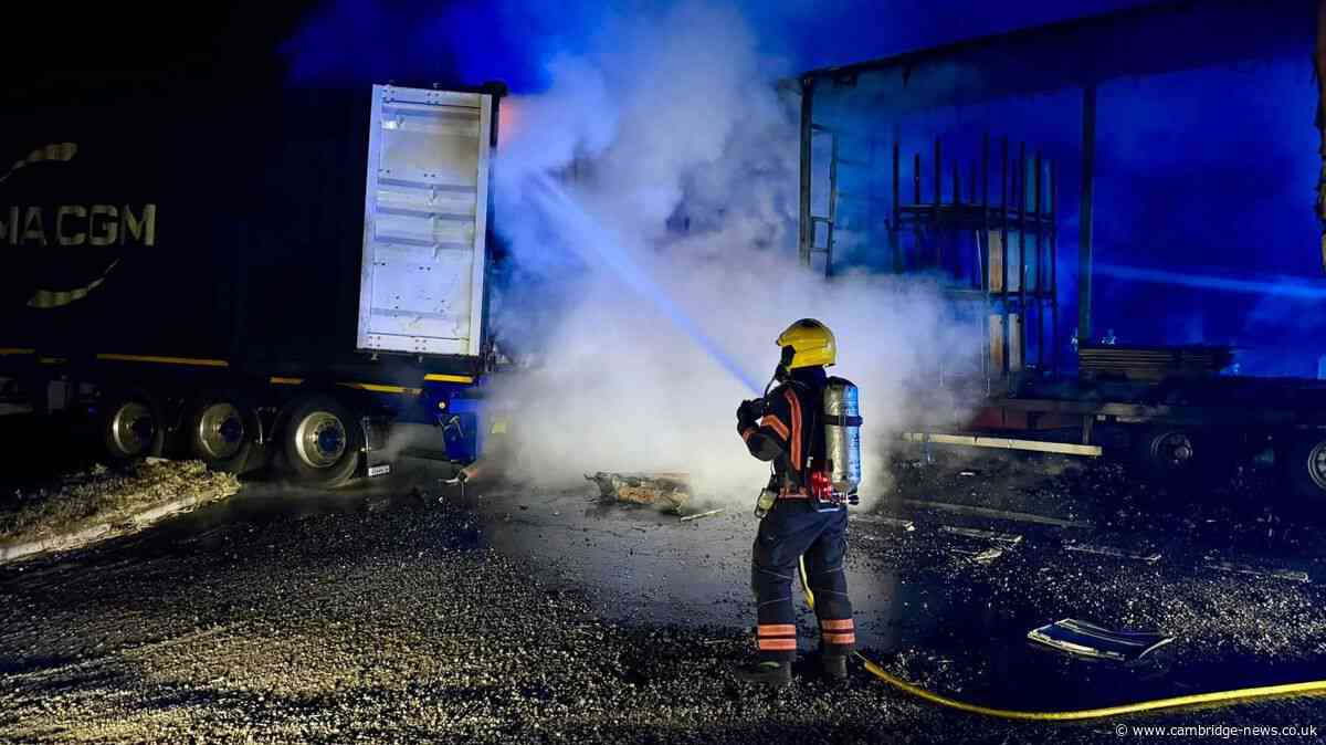 Two people taken to hospital after lorry crash on A1