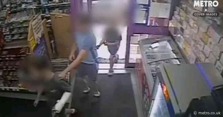Children raid newsagents to loot chocolate and sweets before running off