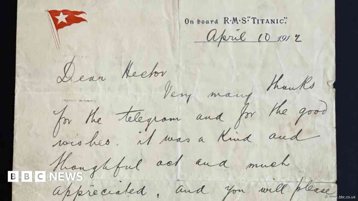 Letter written by Titanic passenger sells for £60k
