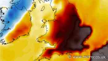 UK weather maps show 11 counties at 35C or more as 36C heatwave peaks in hours