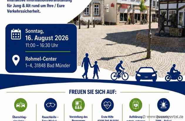 POL-HM: Verkehrssicherheitstag in Bad Münder am 16.08.2026: vorbeikommen, mitmachen und sicher unterwegs sein
