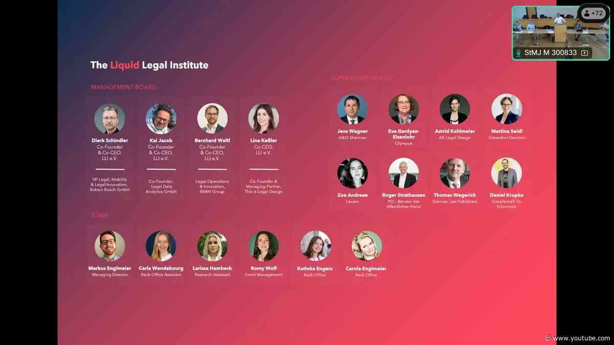 64. Sitzung der „Denkfabrik Legal Tech“ am 24. Juli 2026 - Bayern
