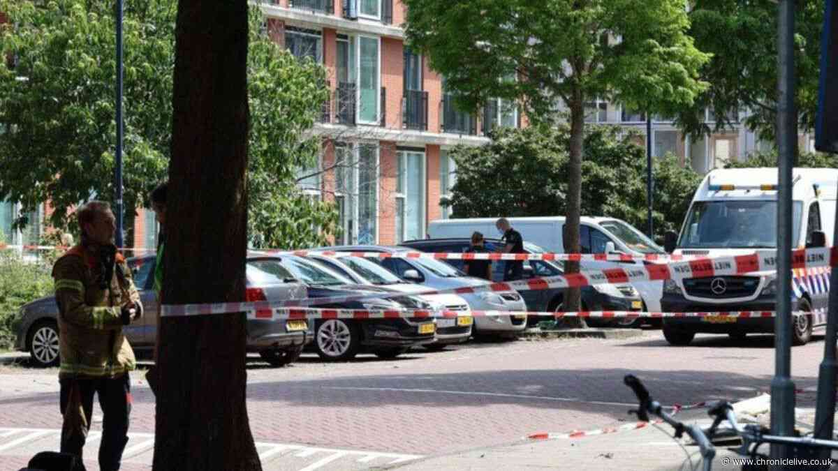 Police swarm after vehicle 'carrying explosives' crashes in Amsterdam
