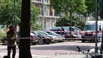 Police swarm after vehicle 'carrying explosives' crashes in Amsterdam