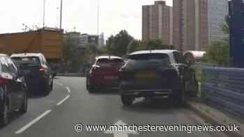 Two injured as man leads police on 45-minute chase at up to 100mph through Salford