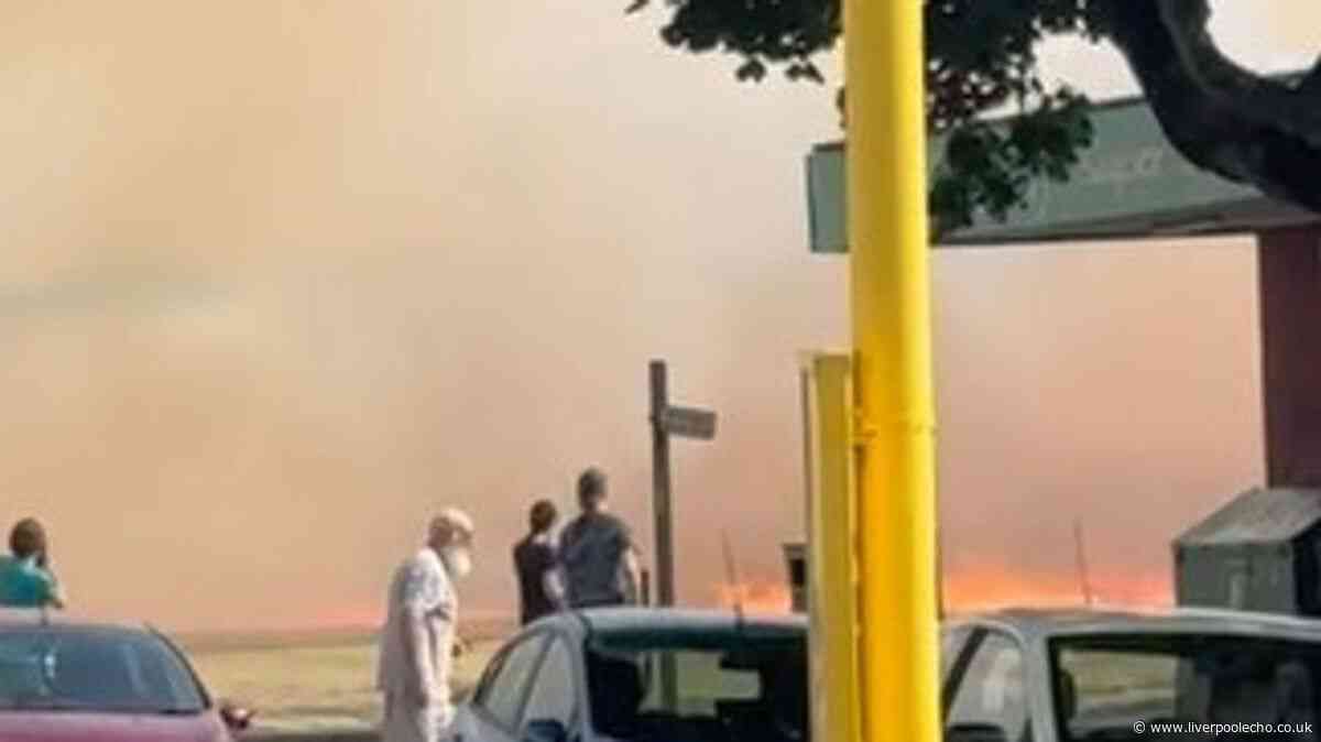 Plumes of smoke fill the sky as fire breaks out in Walton