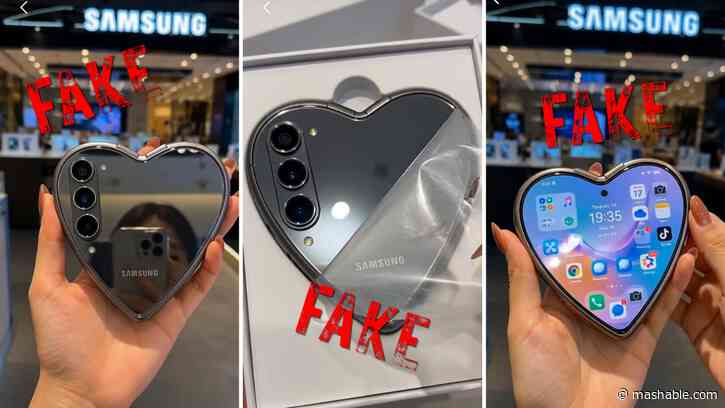 Dont fall in love with this Samsung heart-shaped phone. Its an AI fake.