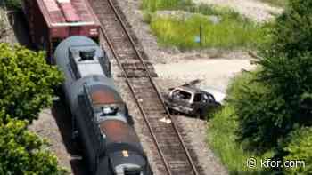 Law enforcement investigates after train hits vehicle in Logan County