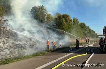 FW-OG: Böschungsbrand neben der Autobahn bei Offenburg