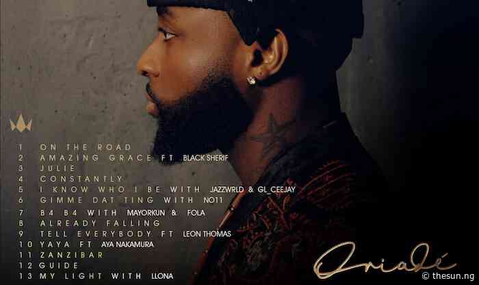 Davido unveils star-studded tracklist for sixth album ‘Oriadé’