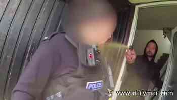 Moment policewoman is left temporarily blind and struggling to breathe after being pepper sprayed by man while attending an assault call out